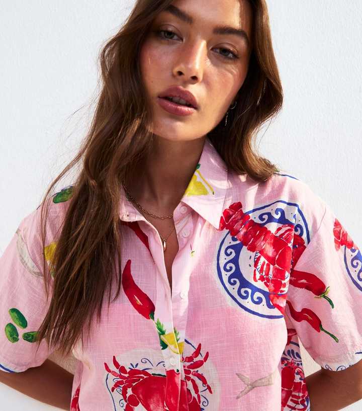 Pink Tapas Print Shirt