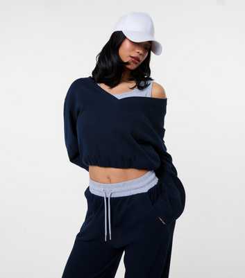 Pink Vanilla Navy Jersey Double Layer Jumper