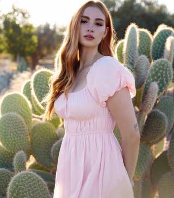 Pink Vanilla Puff Sleeve Mini Dress