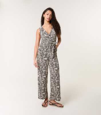 Blue Vanilla Multicoloured Abstract Print Wrap Jumpsuit