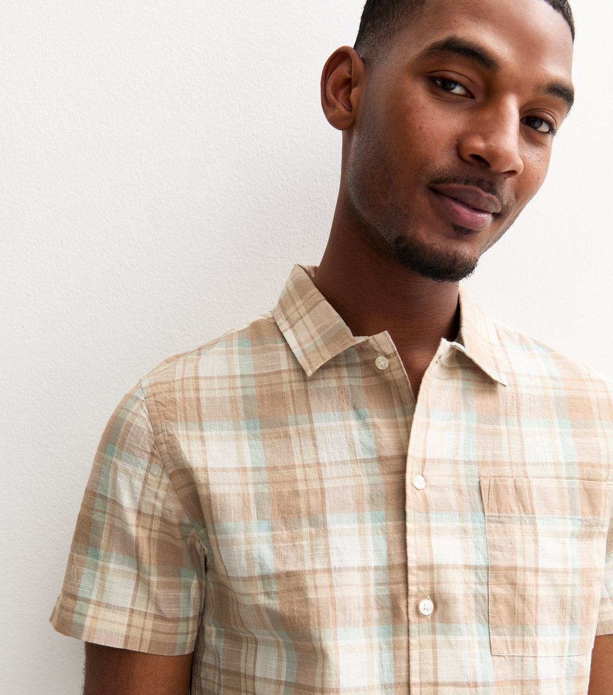 Men's Brown Regular Checked Shirt New Look