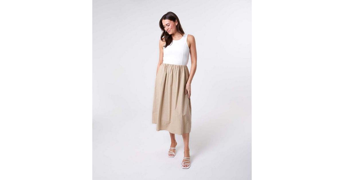 Blue And Cream Midi Dress main image 1