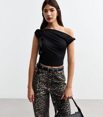 black off the shoulder top new look