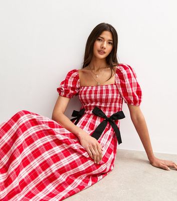 white dress with puff sleeves midi Ophelia Smocked Maxi Puff Sleeve Dress White