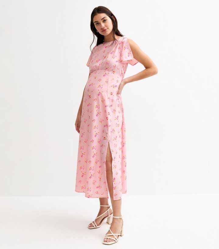 strapless open back dress Riviera Midi Dress in Pink & Green Zebra | OMNES | Ethical & Affordable  Clothing main image 1