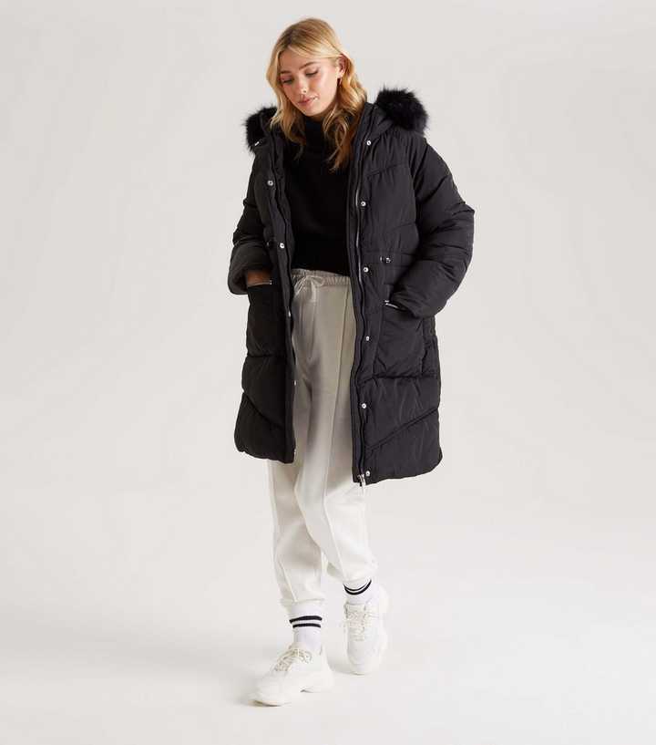 Veste Motard Urban Bliss - Taille 12, Noire Avec Col En Fausse Fourrure (Neuve Avec étiquettes)