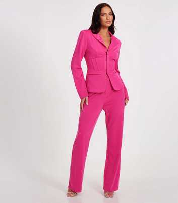 QUIZ Bright Pink Corset Blazer