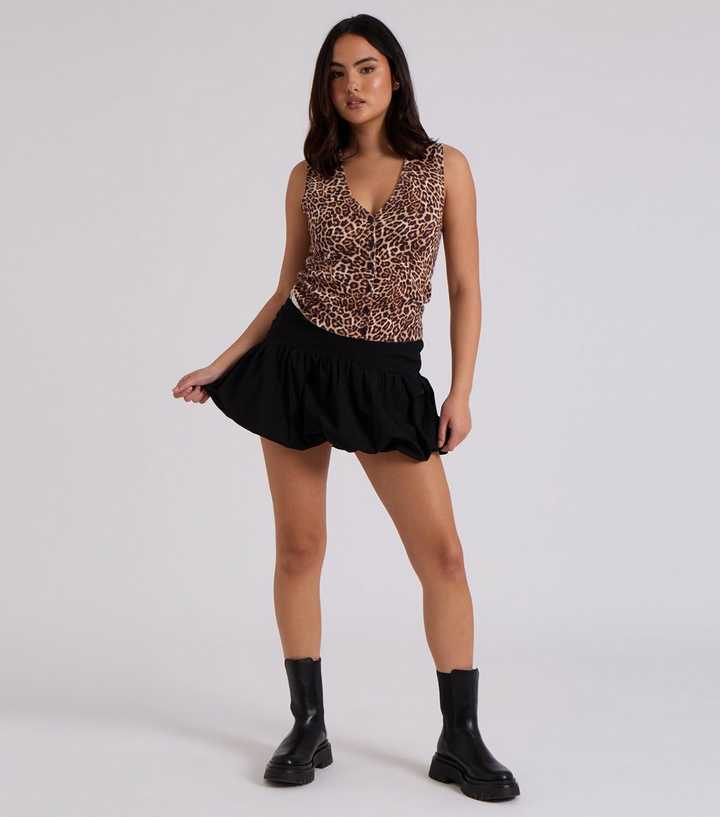 Urban Bliss Black Bubble Hem Mini Skirt