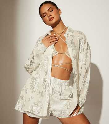 South Beach White Starfish Jacquard Shirt