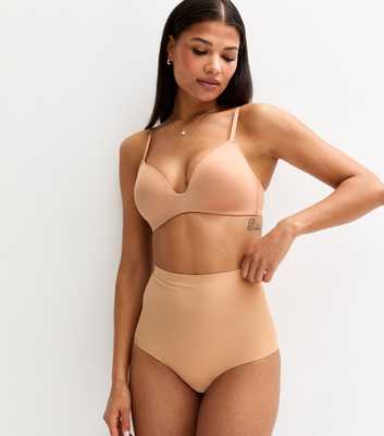 Tan Bonded Smooth High Waisted Medium Control Shaping Brazilian Briefs