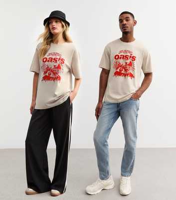 Only & Sons Unisex Off White Oasis Print T-Shirt