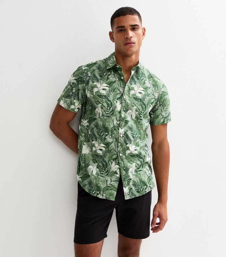Jack & Jones Green Hawaiian Print Shirt