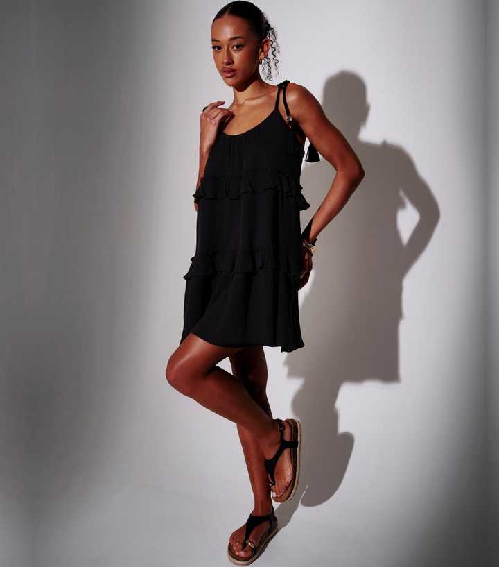 South Beach Black Tie Strap Mini Dress | New Look South Beach Black Tie Strap Mini Dress | New Look