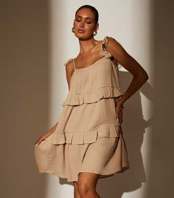 South Beach Pink Tie Strap Mini Dress