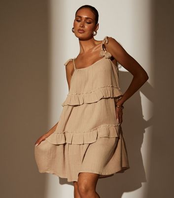 taupe beach dress South Tie Strap Mini Color:Black and  Dark Green Midi Dress Long Sleeve day comfort — perfect 2605