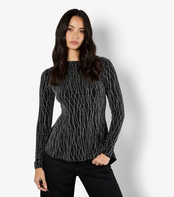 new look black peplum top