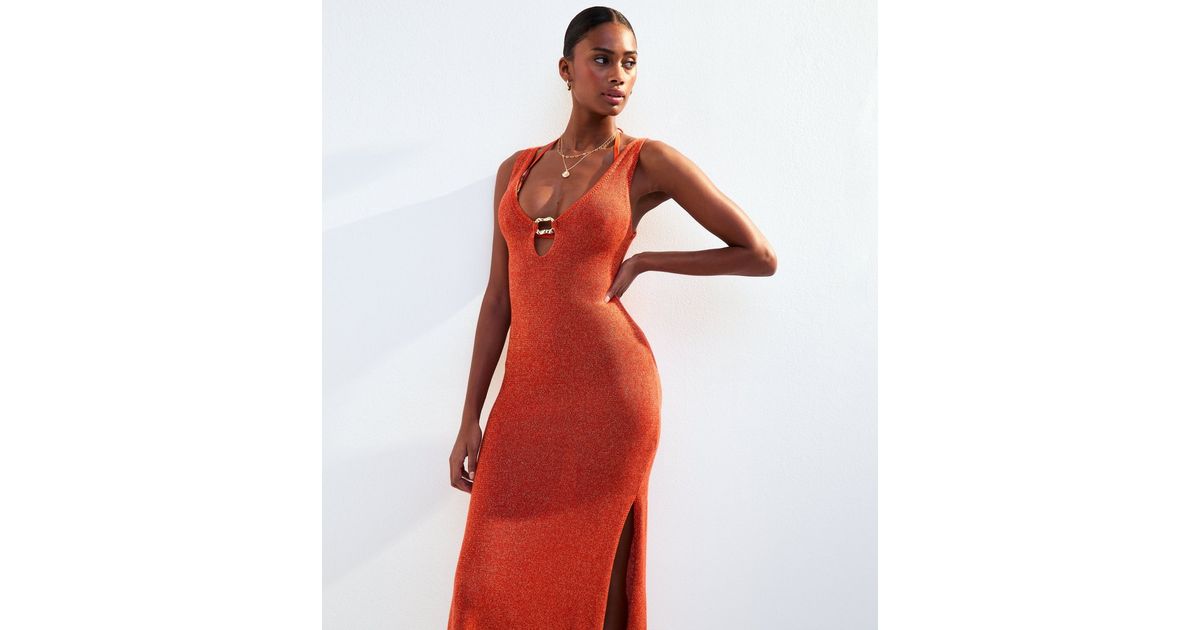 Metallic Thread Jersey Material Maxi Dress ZARA NEW FW23 WOMAN