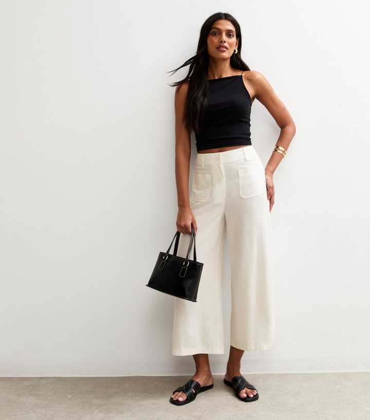White Patch Pocket Culottes