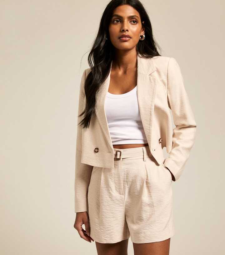 Stone Belted Tailored Shorts
