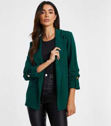 QUIZ Green Scuba Crepe Blazer