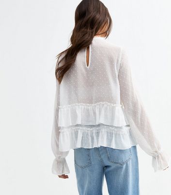 white chiffon blouse uk