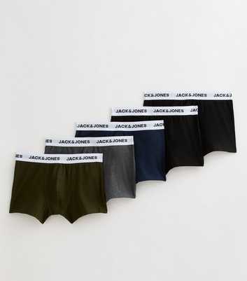 Jack & Jones Dark Green Pack of 5 Boxer Trunks