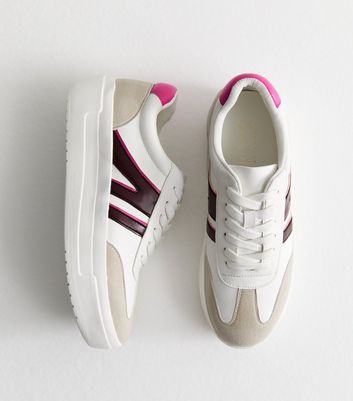 Wide Fit Asos Uk Trainers Sale Light Pink Faux Leather Platform