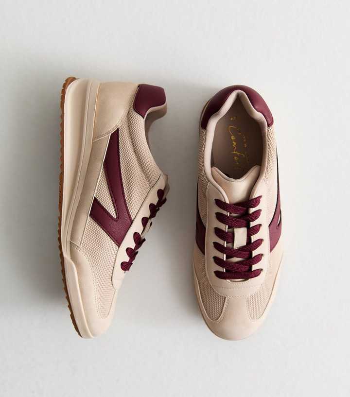Stone Faux Leather Wedge Trainers