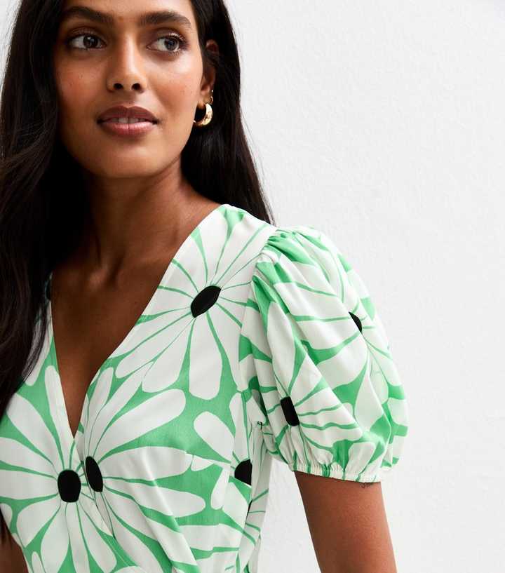 green emerald velvet dress Green Daisy Print Corset Cami Mini Dress