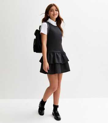 Girls Black Ponte Rara School Dress