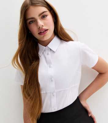 Girls White Pintuck Shirt