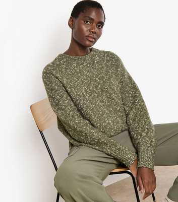 Apricot Olive Two Tone Knitted Jumper