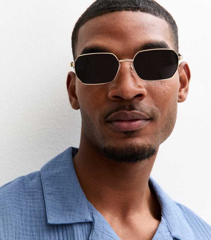 Gold Hexagonal Sunglasses