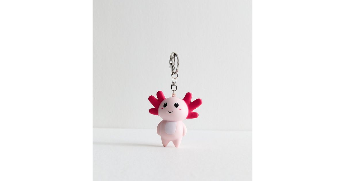 Pink Smiling Axolotl Keyring | New Look