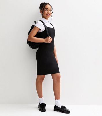 black a line pinafore dress Black Embroidered Cord Leone Pinafore Mini Dress main image 0