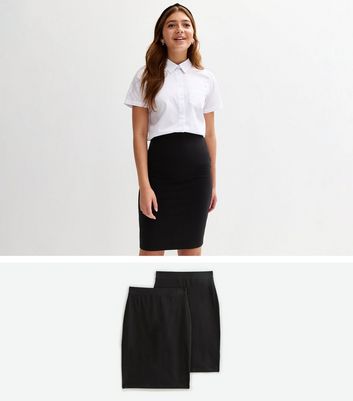 Girls Pack Of Black Pencil Skirts New Look