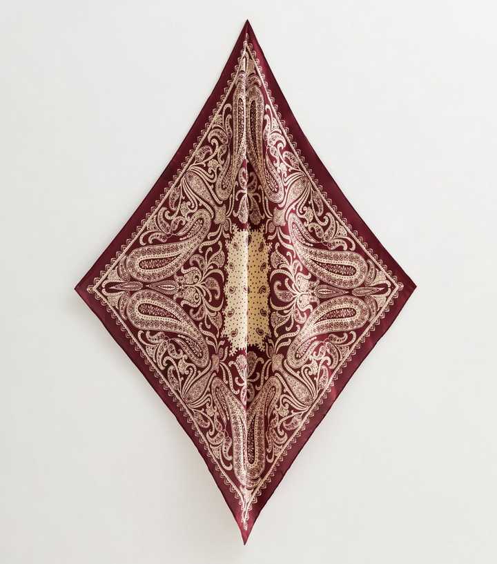 Burgundy Paisley Headscarf