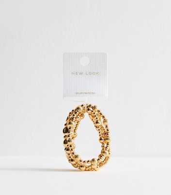 Gold Tone Pack of 5 Beaded Bracelets