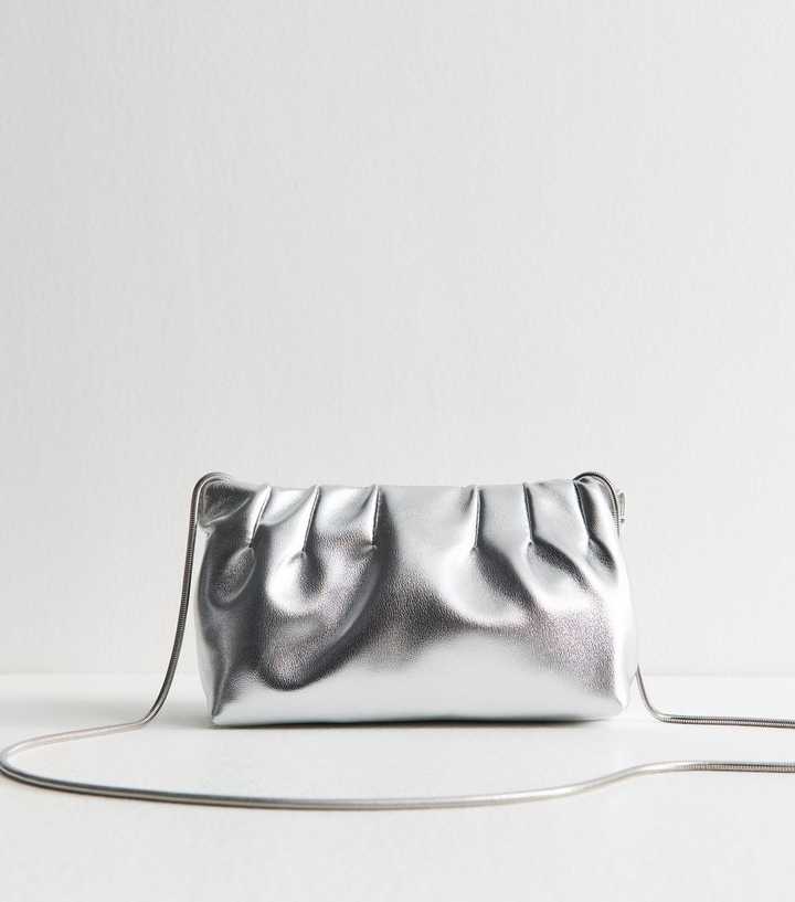 Silver Metallic Crossbody Bag