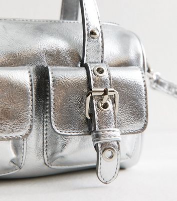 ★dumaro★ Doyle Pocket Crossbody Bag Silver Cross-body bag made of cowhide - silver | Comma
