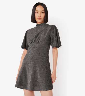 Apricot Silver Sparkly Mini Dress