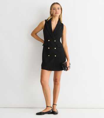 Gini London Black Double Breasted Blazer Dress