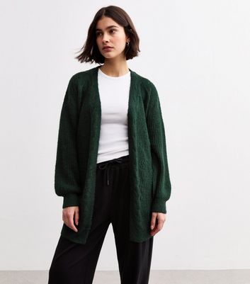 Sunshine Soul Dark Green Rib Knitted Cardigan | New Look Sunshine Soul Dark Green Rib Knitted Cardigan | New Look