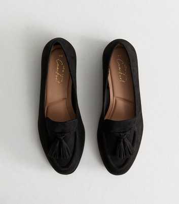 Black Suedette Tassel Loafers