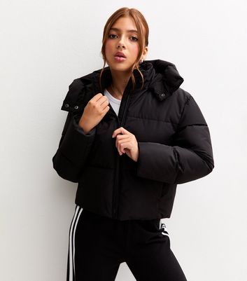 Padded Coat Black Hype Coat Winter Girls Black Hype Coat Girls