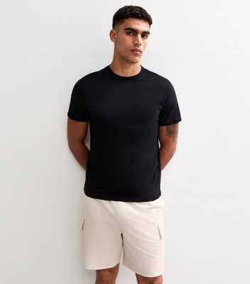 Oatmeal Regular Drawstring Waist Cargo Shorts