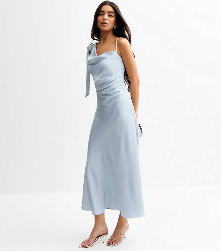 Light Blue One Shoulder Midi Dress | New Look