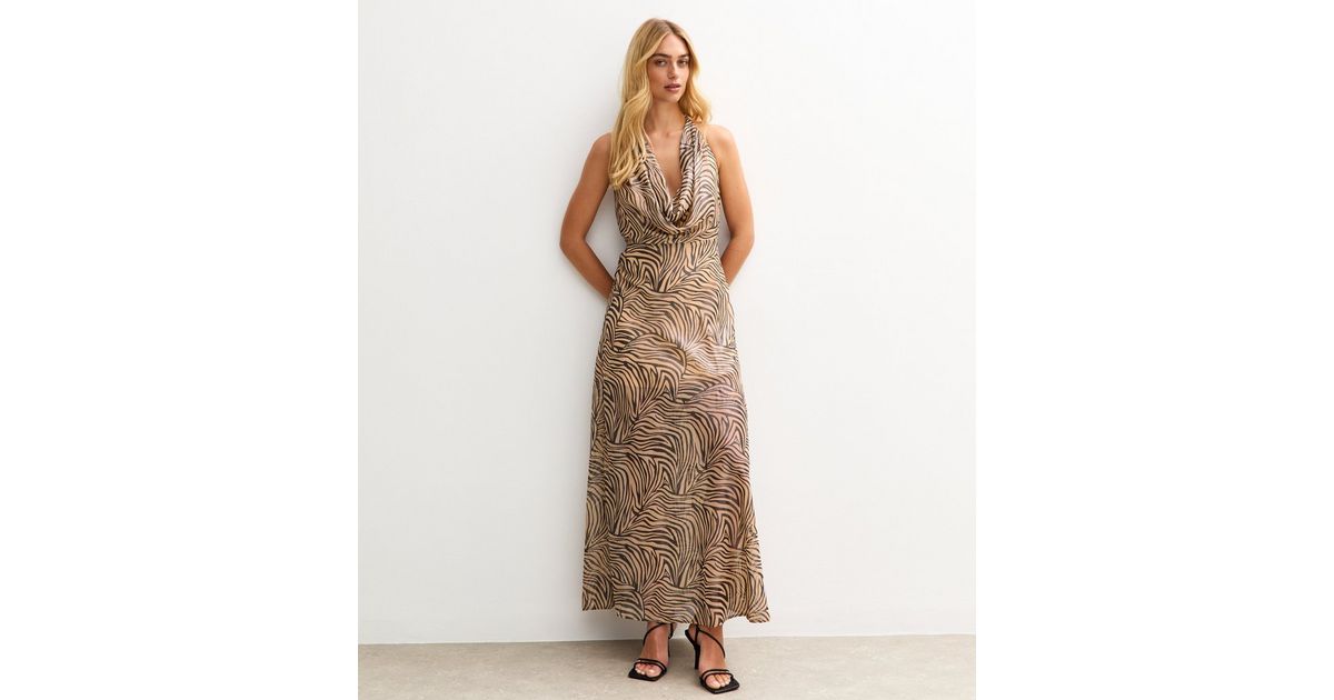 fall halter wedding guest dress Olive Green Bow Back Halter Neck Dress