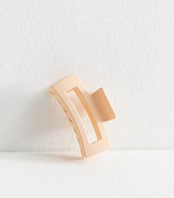 Cream Matte Rectangle Bulldog Hair Claw Clip