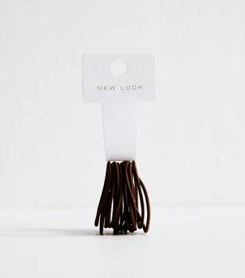 Brown Pack of 15 Skinny Hair Bands